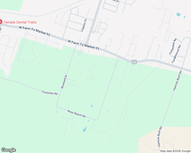 map of restaurants, bars, coffee shops, grocery stores, and more near 2041 West Fm 93 Highway in Temple