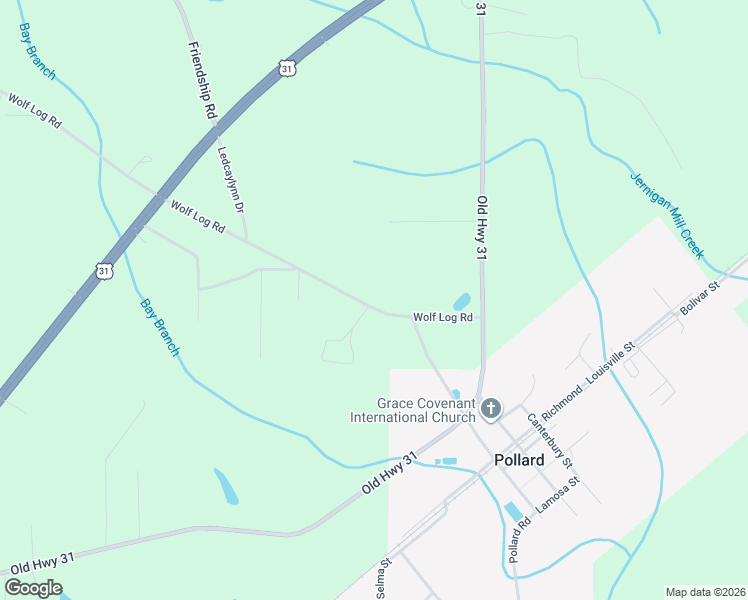 map of restaurants, bars, coffee shops, grocery stores, and more near 294 Wolf Log Road in Brewton