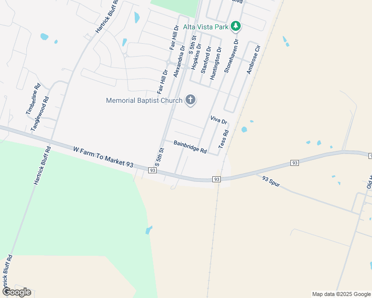 map of restaurants, bars, coffee shops, grocery stores, and more near 221 Bainbridge Road in Temple