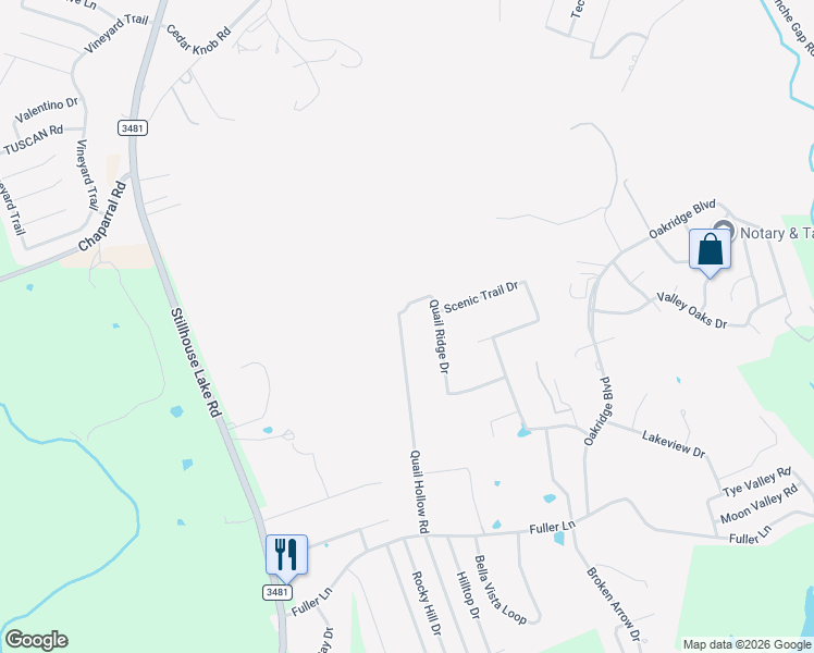 map of restaurants, bars, coffee shops, grocery stores, and more near 3601 Quail Hollow Road in Harker Heights