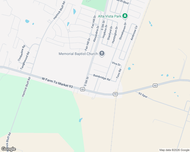 map of restaurants, bars, coffee shops, grocery stores, and more near 221 Bainbridge Road in Temple