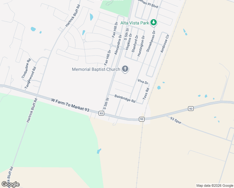 map of restaurants, bars, coffee shops, grocery stores, and more near 221 Bainbridge Road in Temple