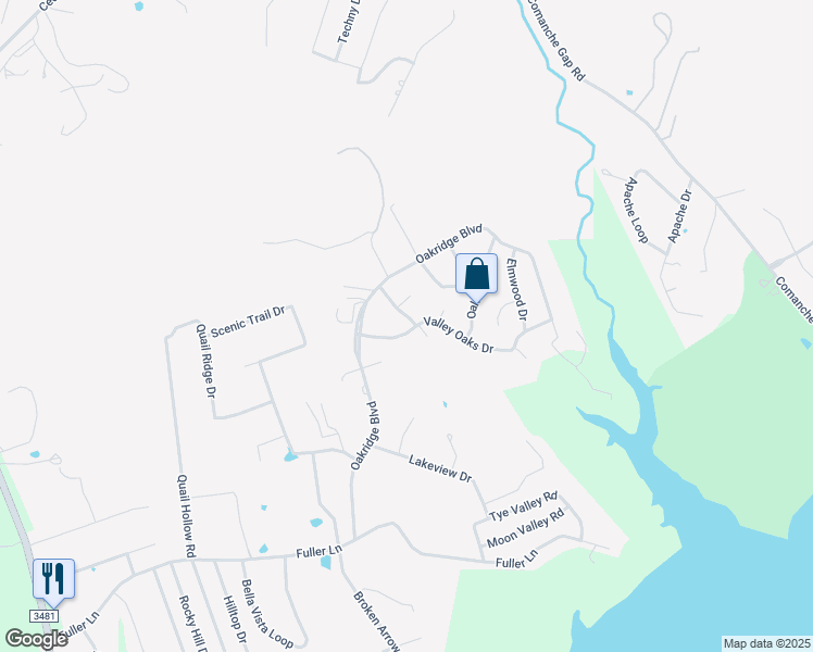 map of restaurants, bars, coffee shops, grocery stores, and more near 1810 Valley Oaks Drive in Killeen