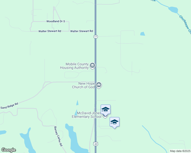 map of restaurants, bars, coffee shops, grocery stores, and more near 16250 U.S. 45 in Citronelle