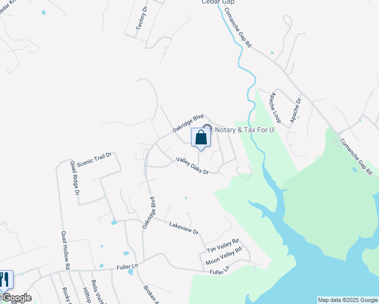 map of restaurants, bars, coffee shops, grocery stores, and more near 1904 Valley Oaks Drive in Harker Heights