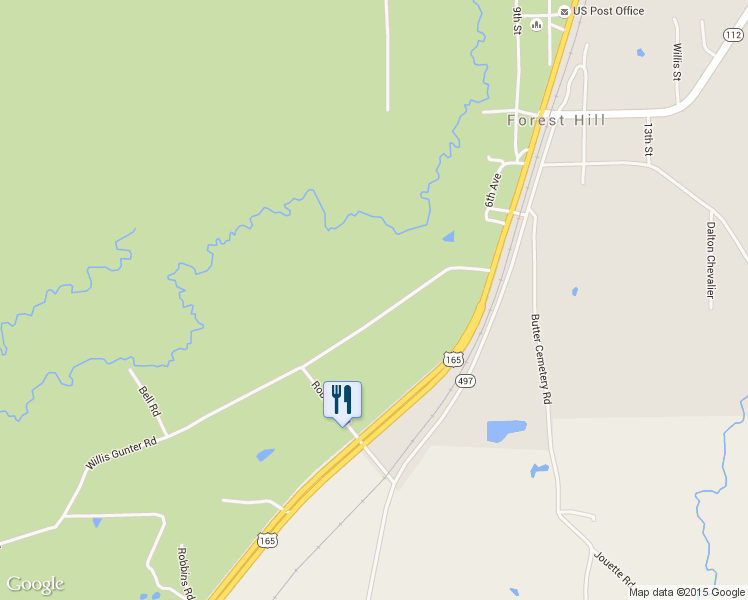 map of restaurants, bars, coffee shops, grocery stores, and more near 48 Willis Gunter Road in Forest Hill