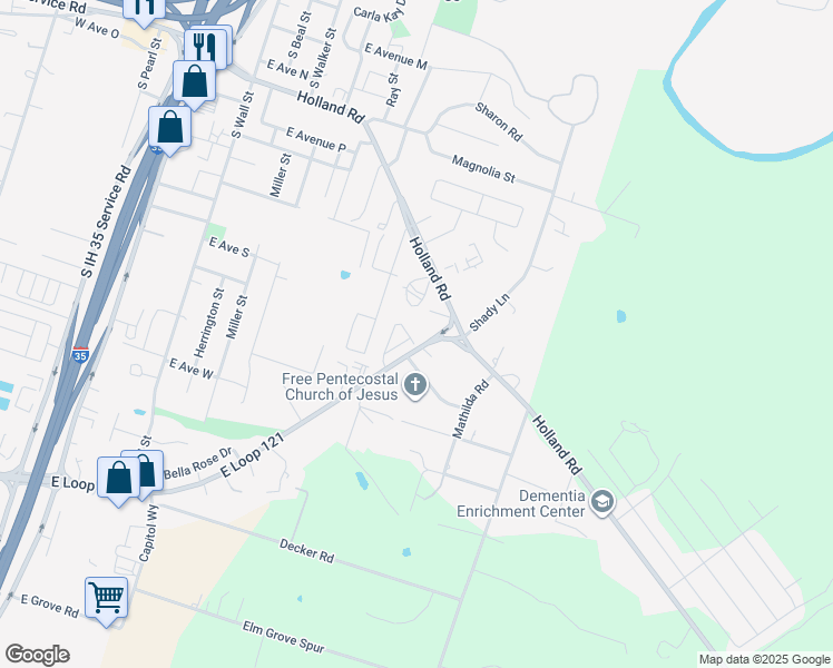 map of restaurants, bars, coffee shops, grocery stores, and more near 1088 Cacti Lane in Belton