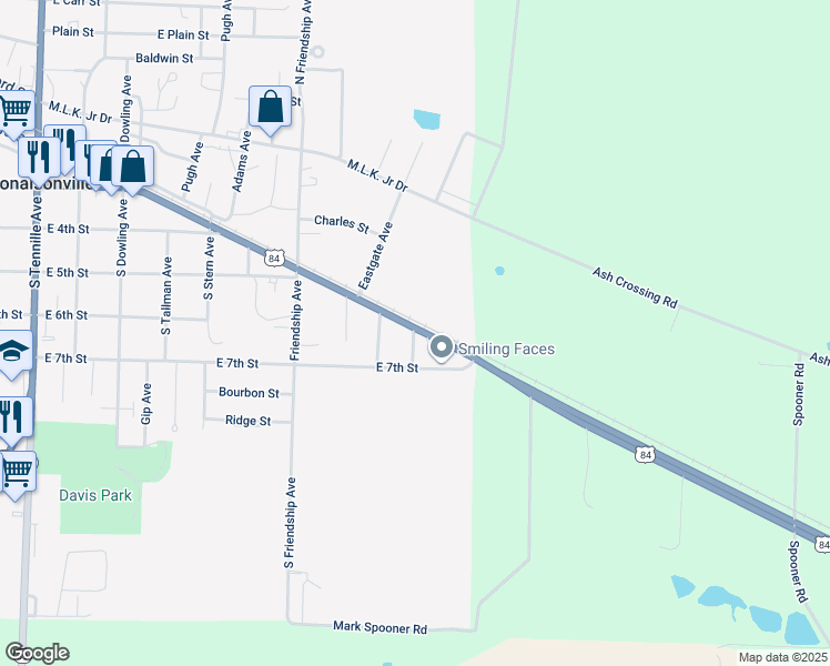 map of restaurants, bars, coffee shops, grocery stores, and more near 1131 East 3rd Street in Donalsonville