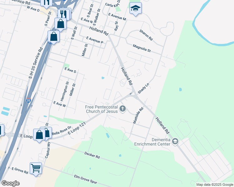 map of restaurants, bars, coffee shops, grocery stores, and more near 1088 Cacti Lane in Belton
