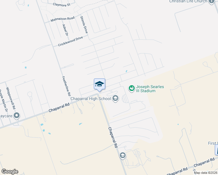 map of restaurants, bars, coffee shops, grocery stores, and more near 4400 Chaparral Road in Killeen