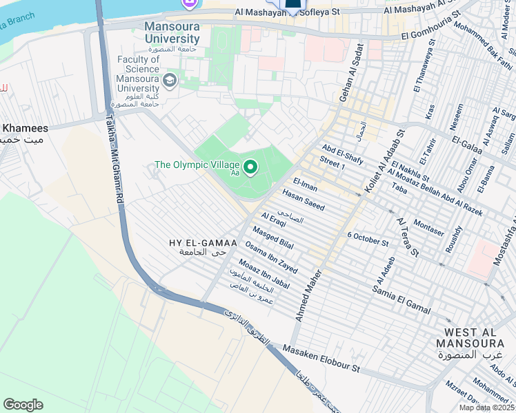 map of restaurants, bars, coffee shops, grocery stores, and more near in El Mansoura 1