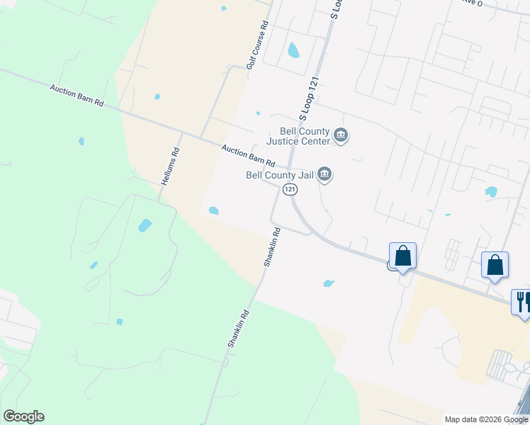 map of restaurants, bars, coffee shops, grocery stores, and more near 3021 Shanklin Road in Belton