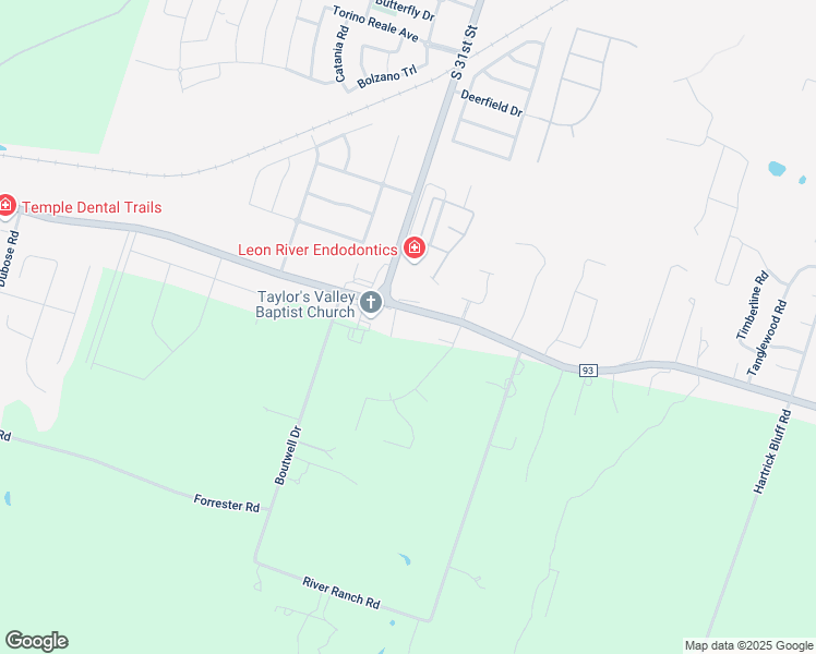 map of restaurants, bars, coffee shops, grocery stores, and more near 6915 Taylors Valley Creek Drive in Temple