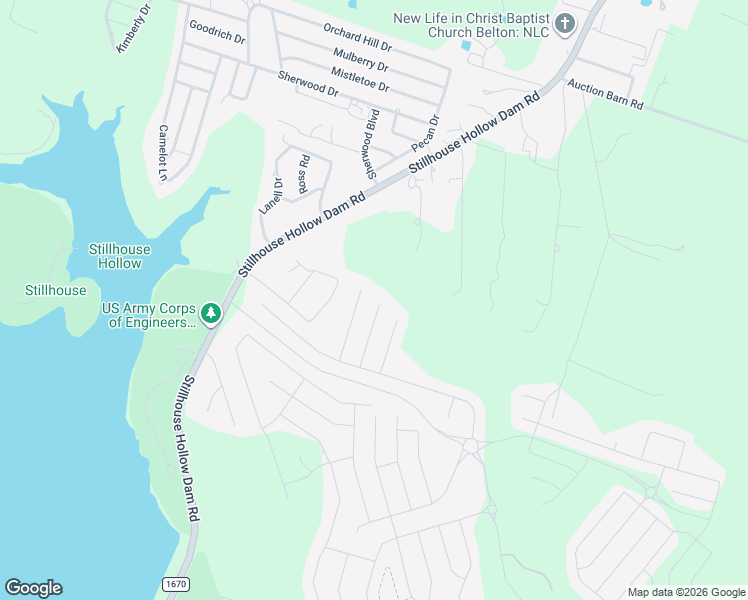 map of restaurants, bars, coffee shops, grocery stores, and more near 3577 Walter Lane in Belton