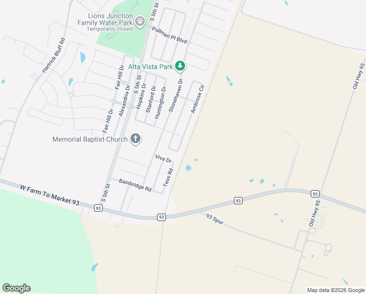 map of restaurants, bars, coffee shops, grocery stores, and more near 6211 Ambrose Circle in Temple