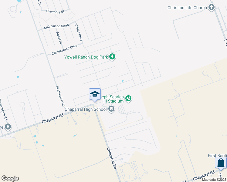 map of restaurants, bars, coffee shops, grocery stores, and more near 3525 Addison Street in Killeen