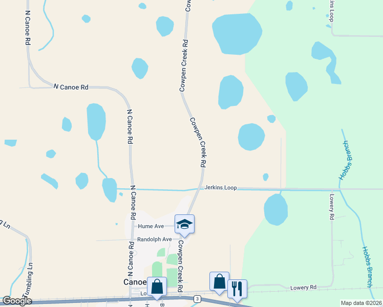 map of restaurants, bars, coffee shops, grocery stores, and more near in Canoe