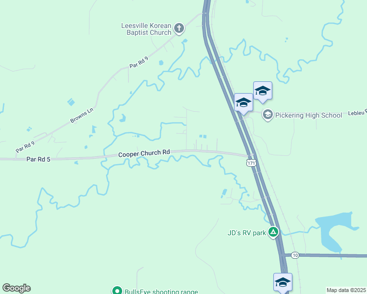 map of restaurants, bars, coffee shops, grocery stores, and more near 101-199 Chad Drive in Leesville