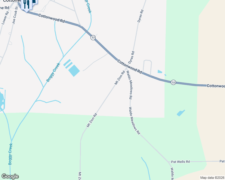 map of restaurants, bars, coffee shops, grocery stores, and more near 240 Mount Zion Road in Gordon