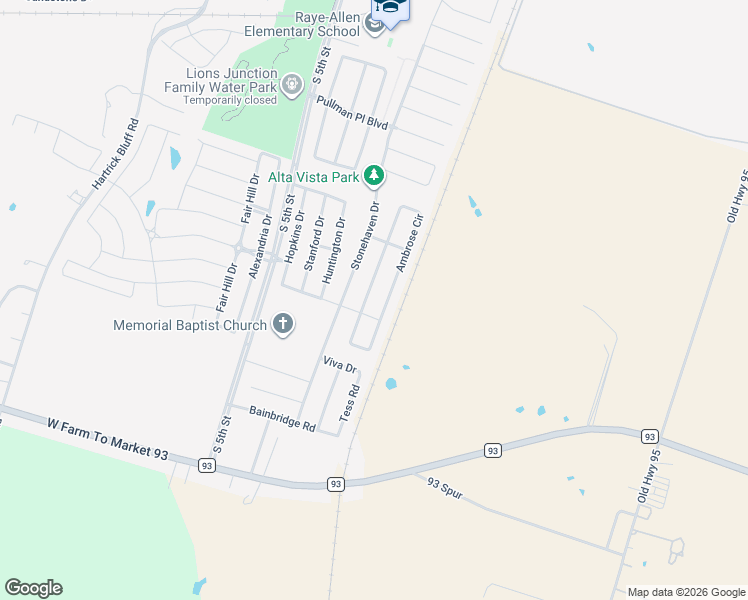 map of restaurants, bars, coffee shops, grocery stores, and more near 5914 Ambrose Circle in Temple