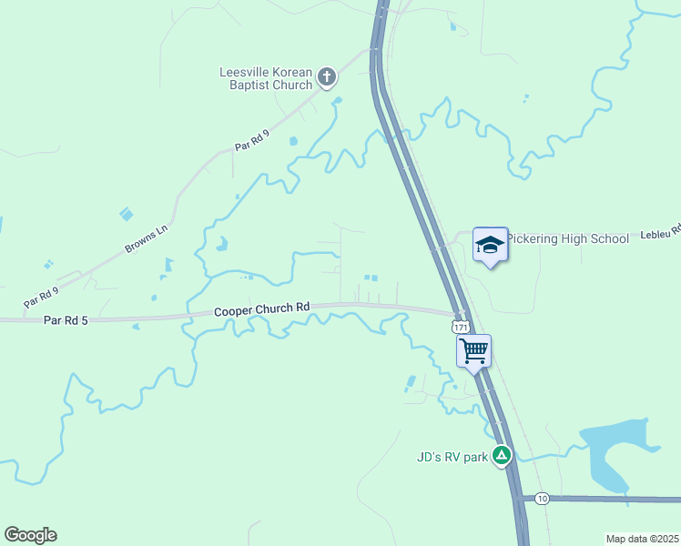 map of restaurants, bars, coffee shops, grocery stores, and more near 199 Chad Drive in Leesville