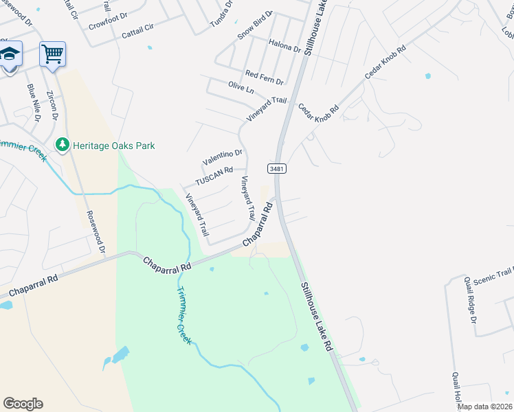 map of restaurants, bars, coffee shops, grocery stores, and more near 3315 Vineyard Trail in Killeen