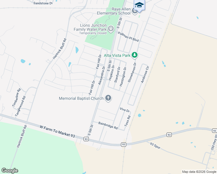 map of restaurants, bars, coffee shops, grocery stores, and more near 203 Crocker Drive in Temple