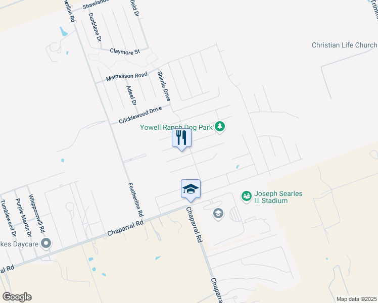 map of restaurants, bars, coffee shops, grocery stores, and more near 3417 Greyfriar Drive in Killeen