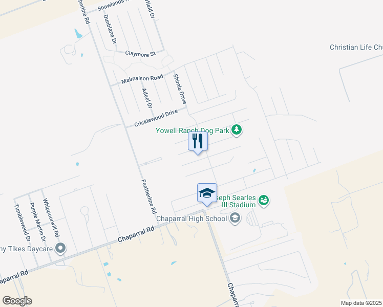 map of restaurants, bars, coffee shops, grocery stores, and more near 3312 Castleton Drive in Killeen