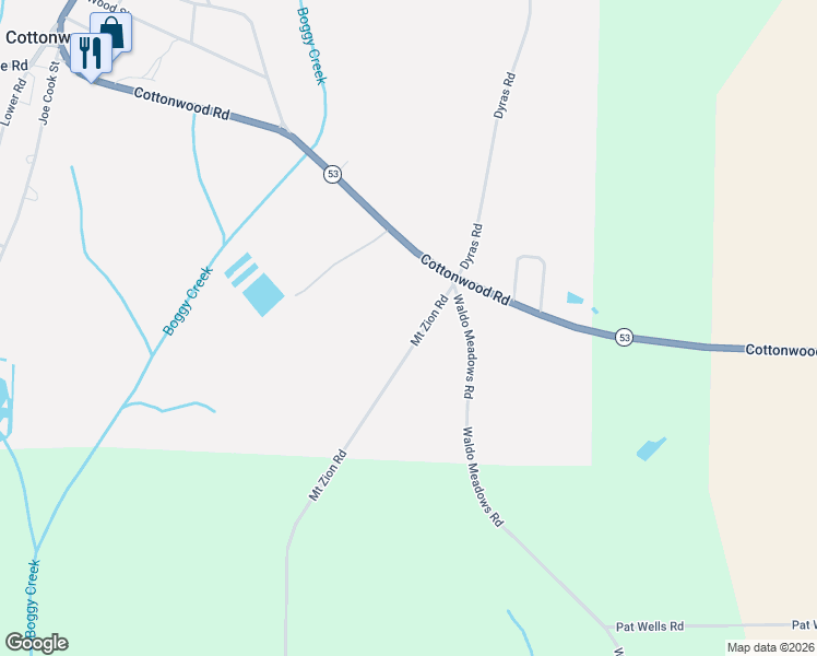 map of restaurants, bars, coffee shops, grocery stores, and more near 171 Mount Zion Road in Gordon