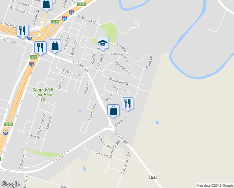 map of restaurants, bars, coffee shops, grocery stores, and more near 1198 Lindsey Circle in Belton