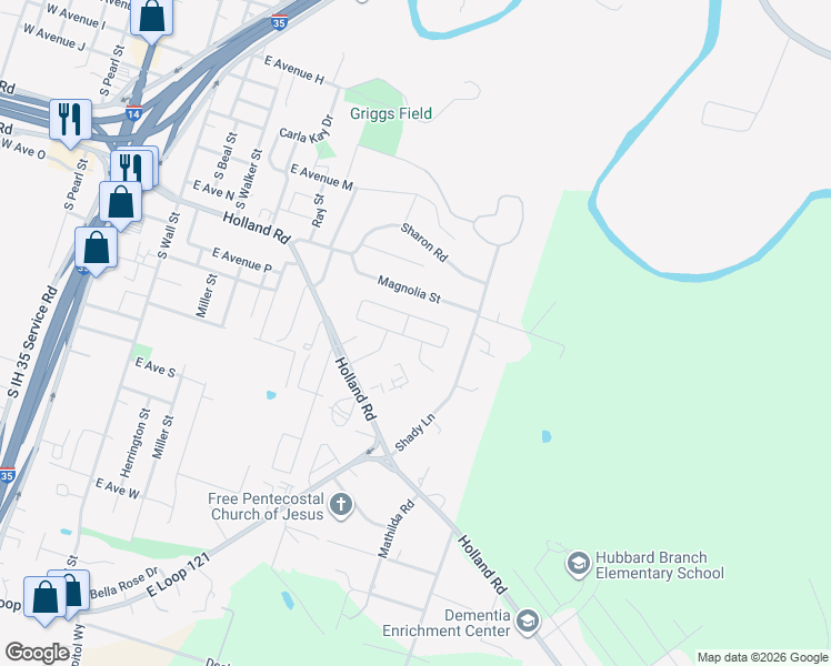 map of restaurants, bars, coffee shops, grocery stores, and more near 1141 Lindsey Circle in Belton