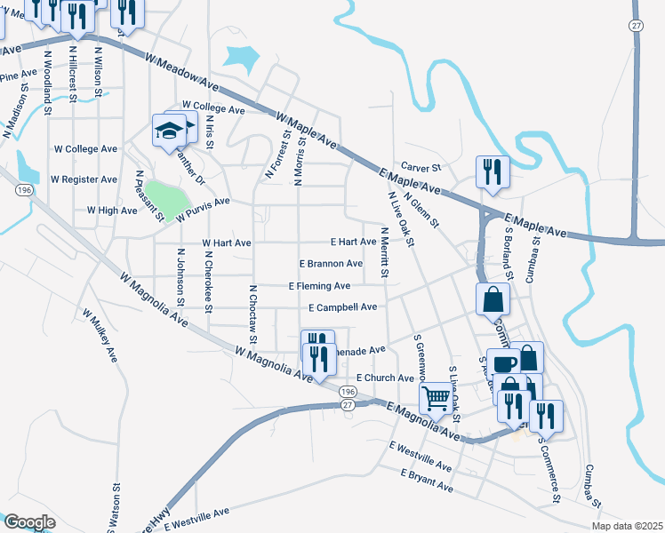 map of restaurants, bars, coffee shops, grocery stores, and more near 114 East Brannon Avenue in Geneva