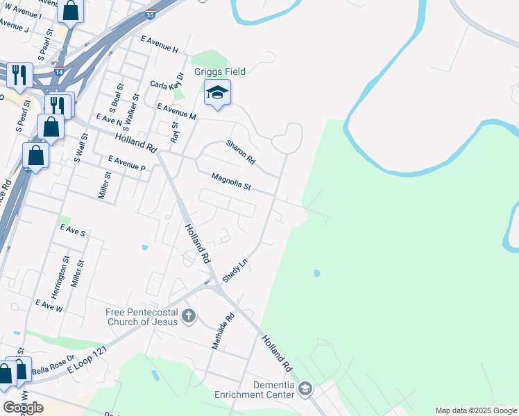 map of restaurants, bars, coffee shops, grocery stores, and more near 1128 Lindsey Circle in Belton