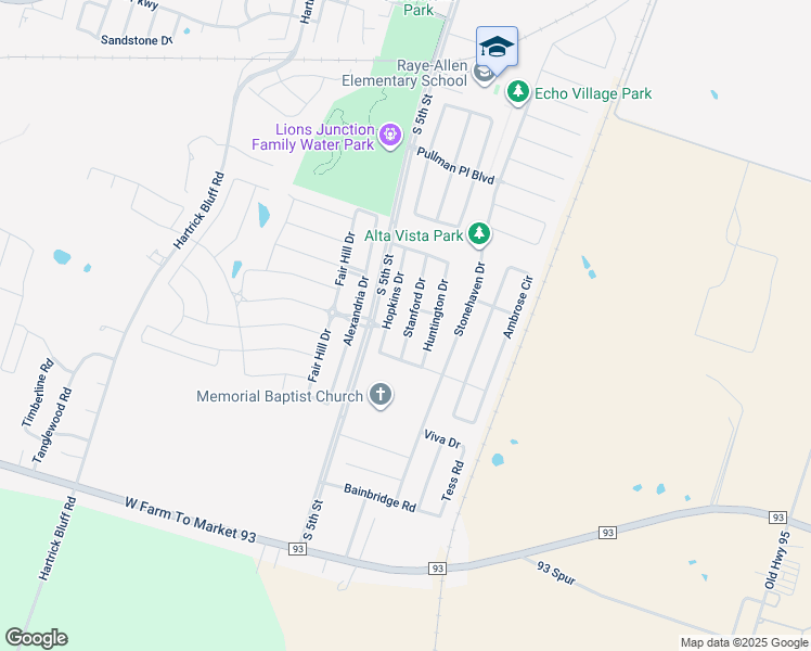 map of restaurants, bars, coffee shops, grocery stores, and more near 5858 Stanford Drive in Temple