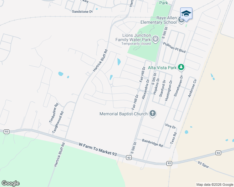 map of restaurants, bars, coffee shops, grocery stores, and more near Cross Drive in Temple