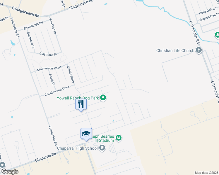 map of restaurants, bars, coffee shops, grocery stores, and more near 3710 Rusack Drive in Killeen