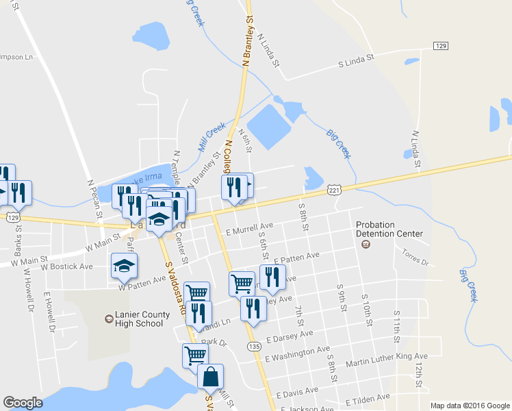 map of restaurants, bars, coffee shops, grocery stores, and more near 530 E Main St in Lakeland