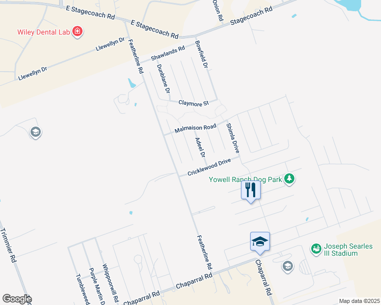 map of restaurants, bars, coffee shops, grocery stores, and more near Raeburn Court in Killeen
