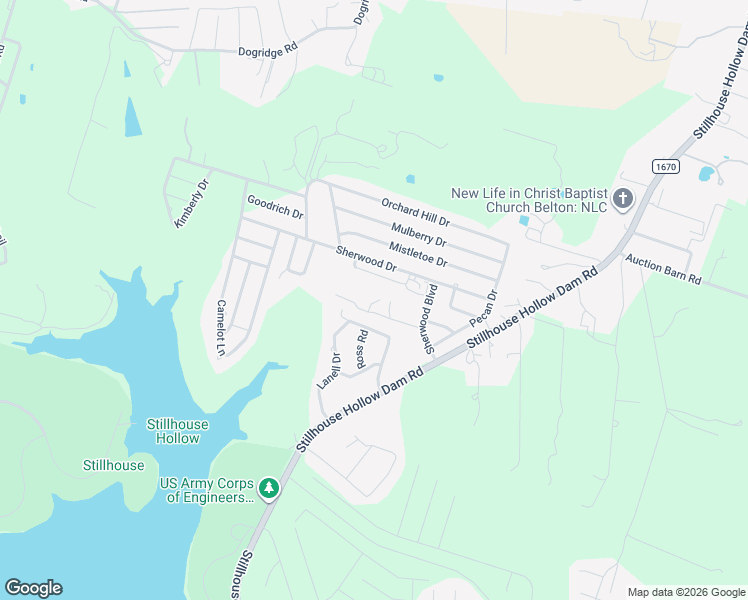 map of restaurants, bars, coffee shops, grocery stores, and more near 4527 Brady Boulevard in Belton