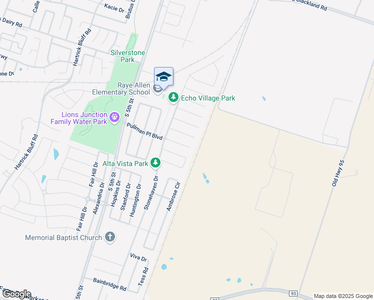 map of restaurants, bars, coffee shops, grocery stores, and more near 217 Pullman Place Boulevard in Temple