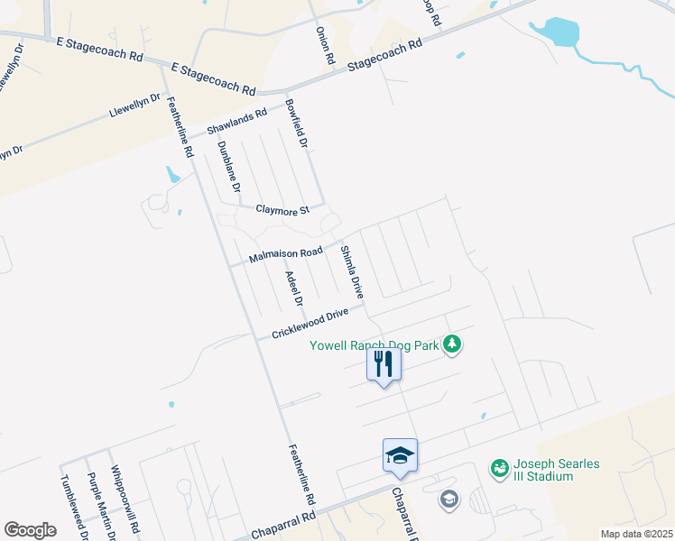 map of restaurants, bars, coffee shops, grocery stores, and more near 9513 Fratelli Court in Killeen