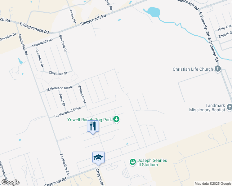 map of restaurants, bars, coffee shops, grocery stores, and more near 3830 Shimla Drive in Killeen