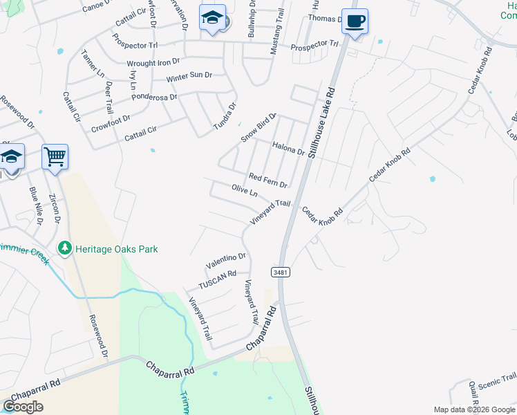 map of restaurants, bars, coffee shops, grocery stores, and more near 846 Olive Lane in Harker Heights