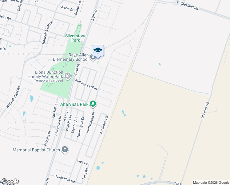 map of restaurants, bars, coffee shops, grocery stores, and more near 220 Pullman Place Boulevard in Temple