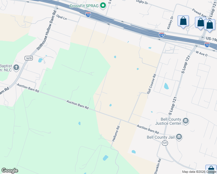 map of restaurants, bars, coffee shops, grocery stores, and more near 2700 Auction Barn Road in Belton