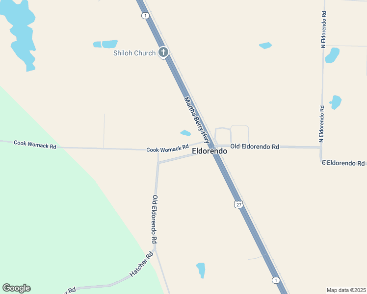 map of restaurants, bars, coffee shops, grocery stores, and more near 1259 Old Eldorendo Road in Colquitt