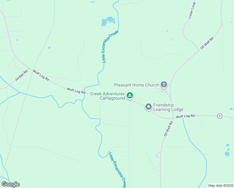 map of restaurants, bars, coffee shops, grocery stores, and more near 2223-2419 Wolf Log Road in Flomaton