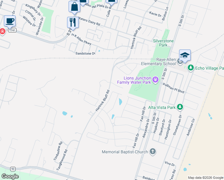 map of restaurants, bars, coffee shops, grocery stores, and more near 824 Glenstone Dr in Temple