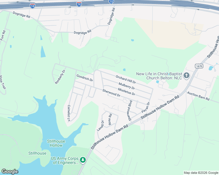 map of restaurants, bars, coffee shops, grocery stores, and more near 4345 Mistletoe Drive in Belton